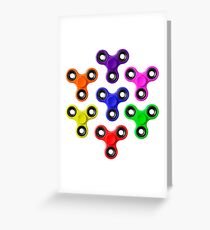 Finger Spinners Multi Coloured Greeting Card