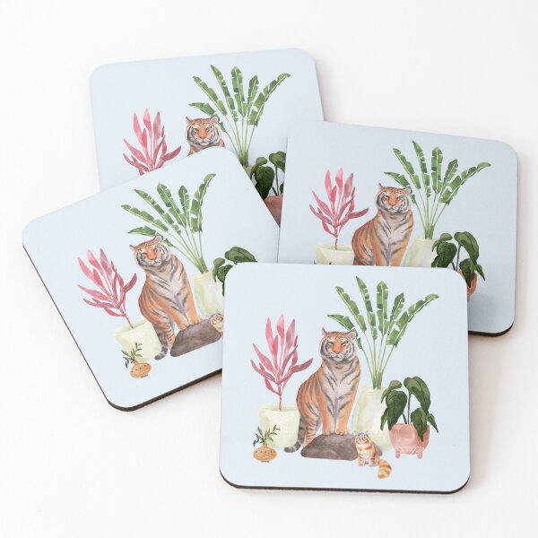 Item preview, Striped Cats In A Boho Jungle designed and sold by BohemiWANDERS.