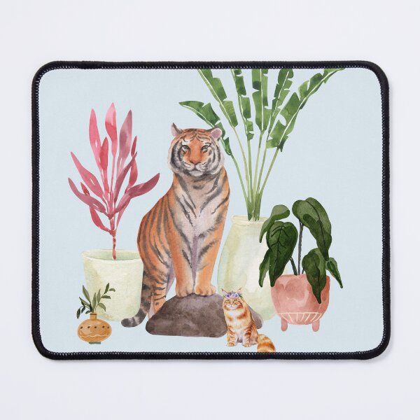 Item preview, Striped Cats In A Boho Jungle designed and sold by BohemiWANDERS.
