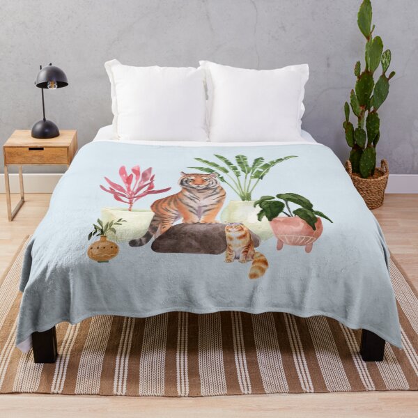 Item preview, Striped Cats In A Boho Jungle designed and sold by BohemiWANDERS.