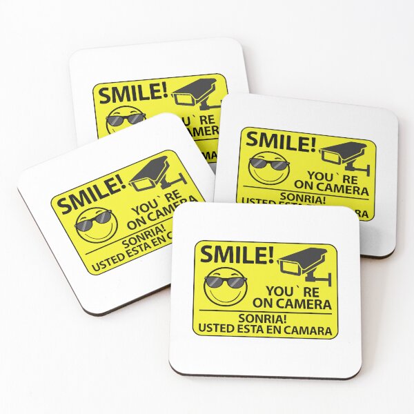 Item preview, Smile Youre You're on Camera Sign Yellow English Spanish designed and sold by richter74.