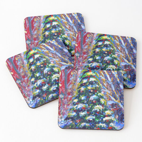 Item preview, Abstract Decorated Christmas Tree Painting designed and sold by priddypaintings.