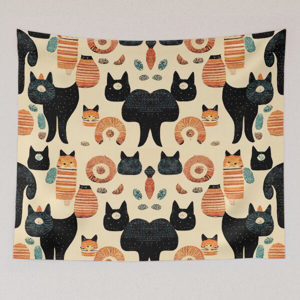 Item preview, Cat Pattern - Stylized Artwork #2 designed and sold by DoodleOutlet.