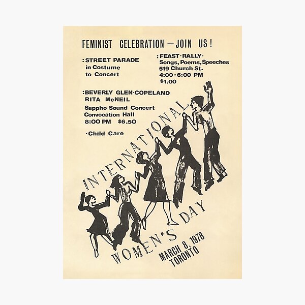 Vista previa del artículo con la obra «Día de la Mujer Vintage Feminista», diseñado y vendido por FeminismArt.
