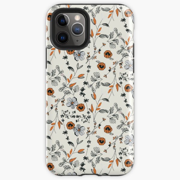 Orange Flower Pattern iPhone Tough Case