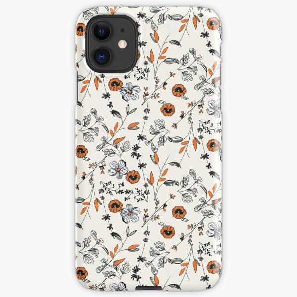 Orange Flower Pattern iPhone Snap Case