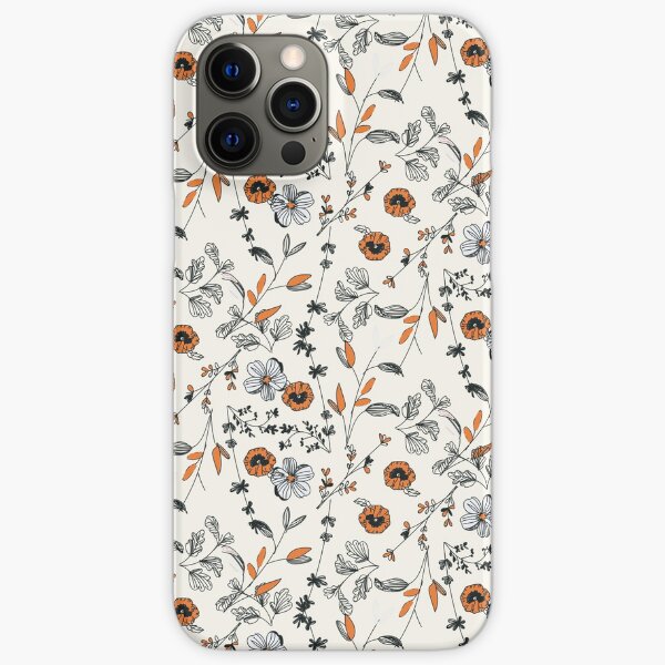 Orange Flower Pattern iPhone Snap Case