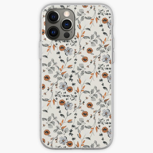 Orange Flower Pattern iPhone Soft Case