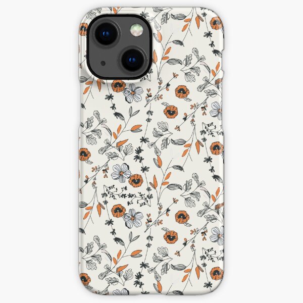 Orange Flower Pattern iPhone Snap Case