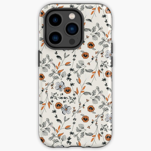 Orange Flower Pattern iPhone Tough Case