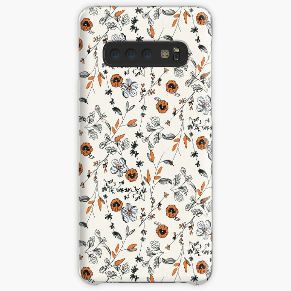 Orange Flower Pattern Samsung Galaxy Snap Case