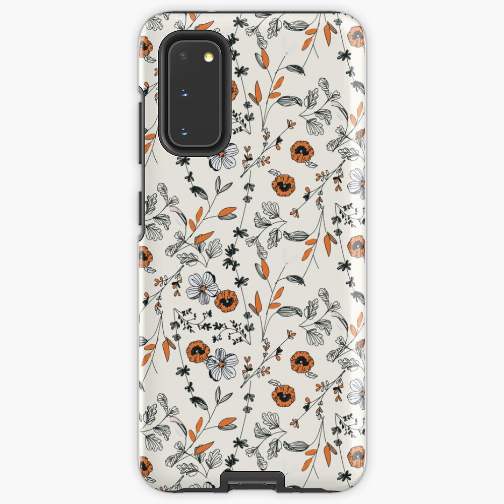 Orange Flower Pattern Case & Skin for Samsung Galaxy