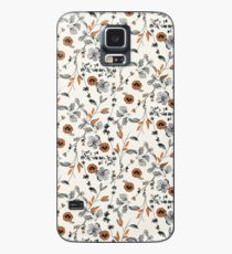Orange Flower Pattern Case/Skin for Samsung Galaxy