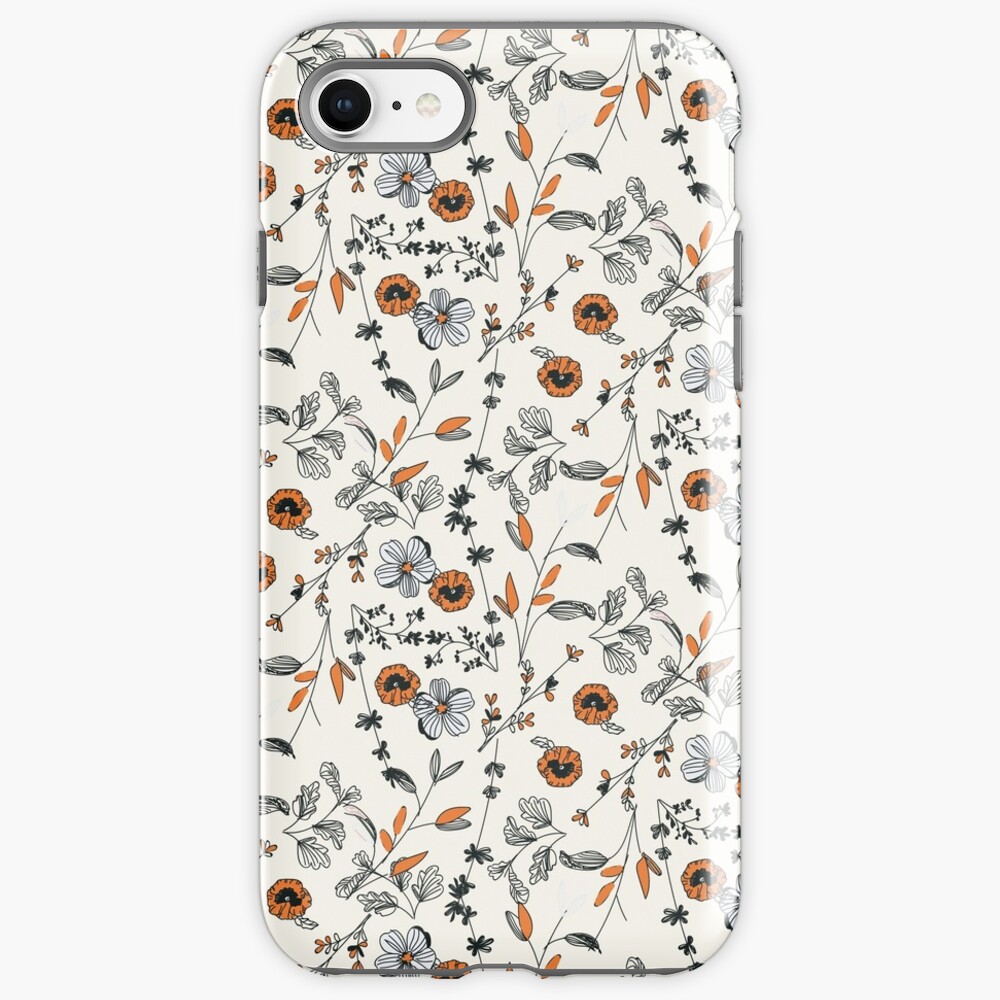 Orange Flower Pattern iPhone Case & Cover