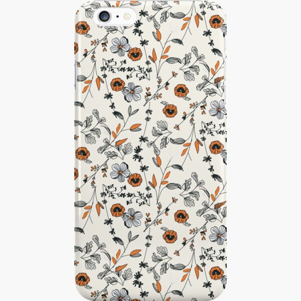 Orange Flower Pattern iPhone Snap Case