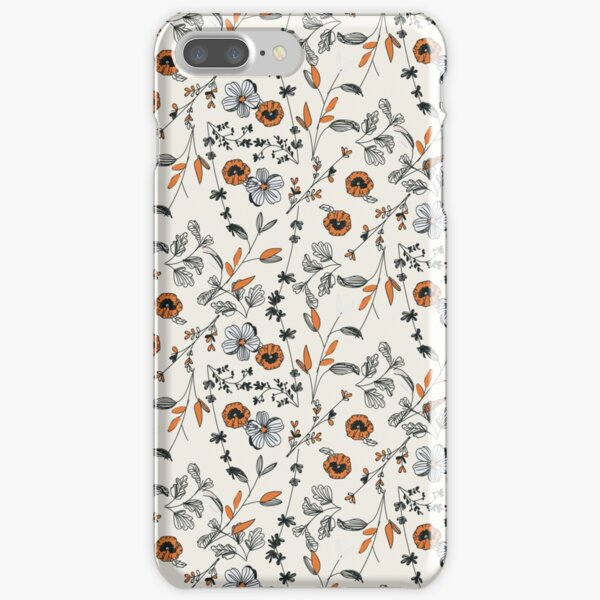 Orange Flower Pattern iPhone Snap Case
