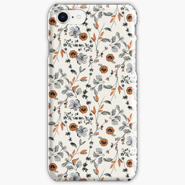 Orange Flower Pattern iPhone Snap Case