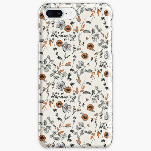 Orange Flower Pattern iPhone Snap Case