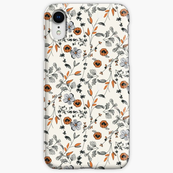 Orange Flower Pattern iPhone Snap Case