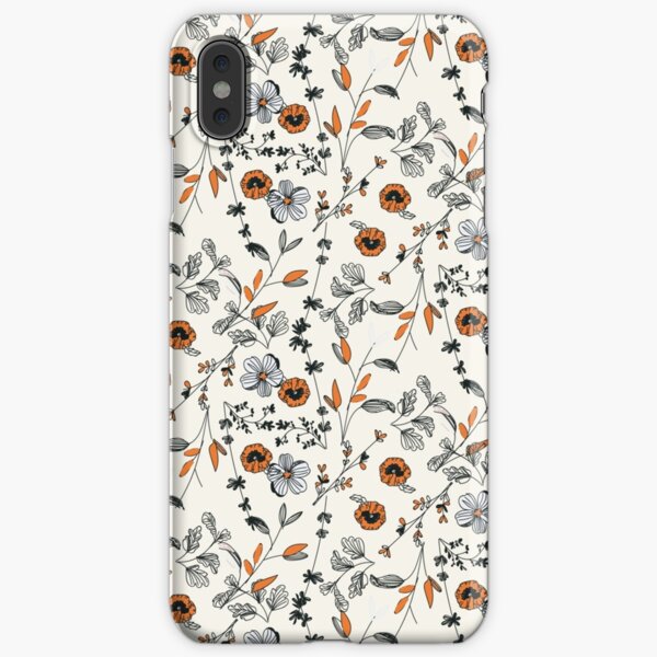 Orange Flower Pattern iPhone Snap Case