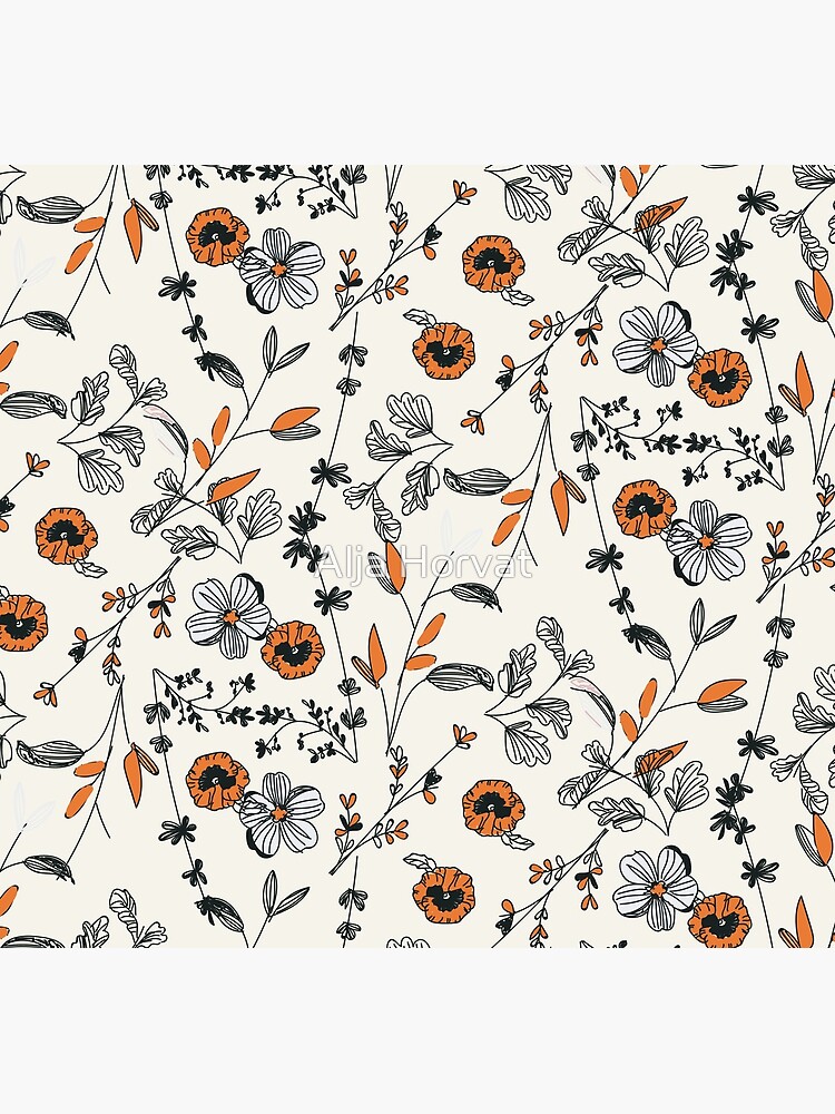 Orange Flower Pattern by chotnelle