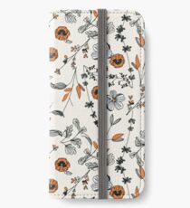 Orange Flower Pattern iPhone Wallet/Case/Skin