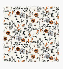 Orange Flower Pattern Photographic Print