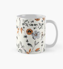Orange Flower Pattern Classic Mug