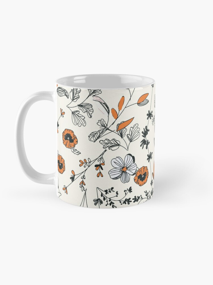 Alternate view of Orange Flower Pattern Mug