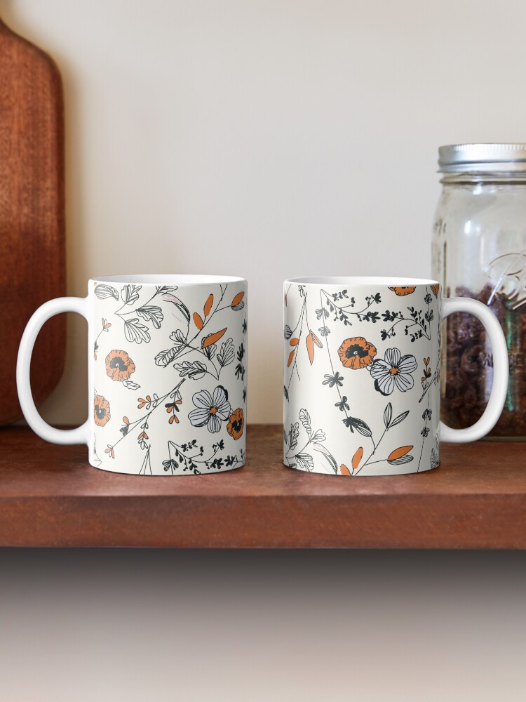 Alternate view of Orange Flower Pattern Mug