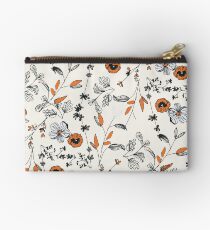 Orange Flower Pattern Studio Pouch