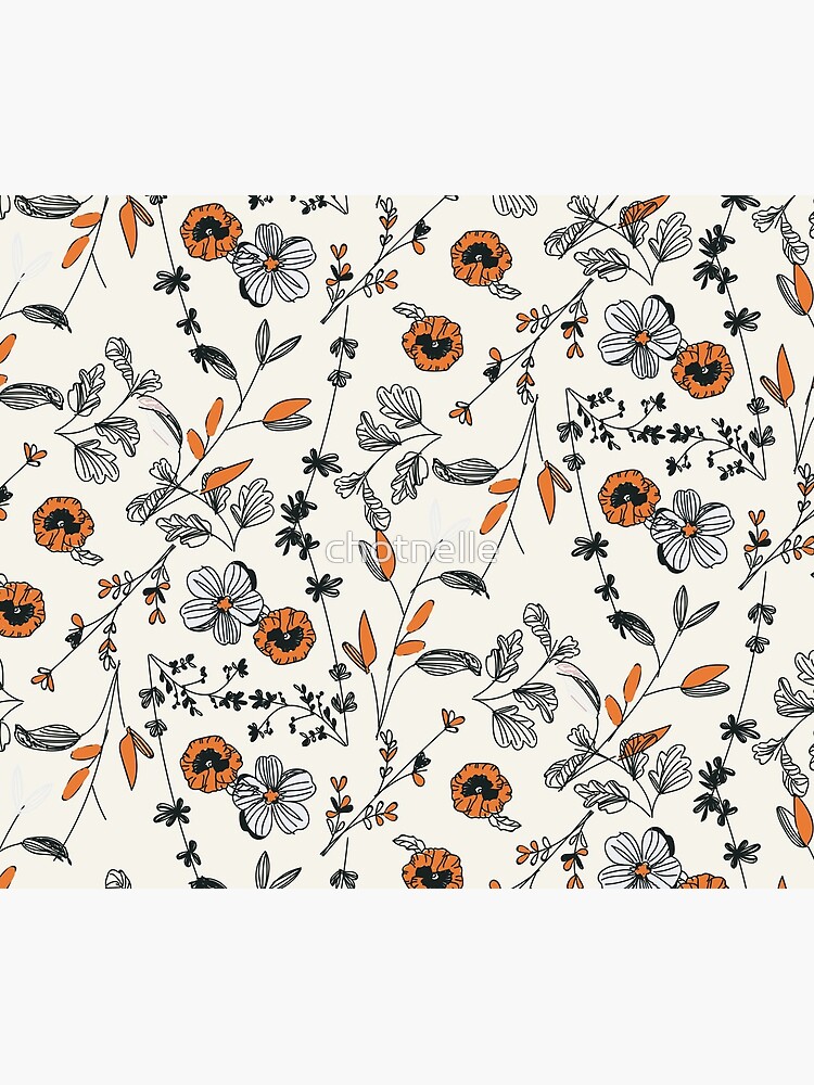 Orange Flower Pattern by chotnelle