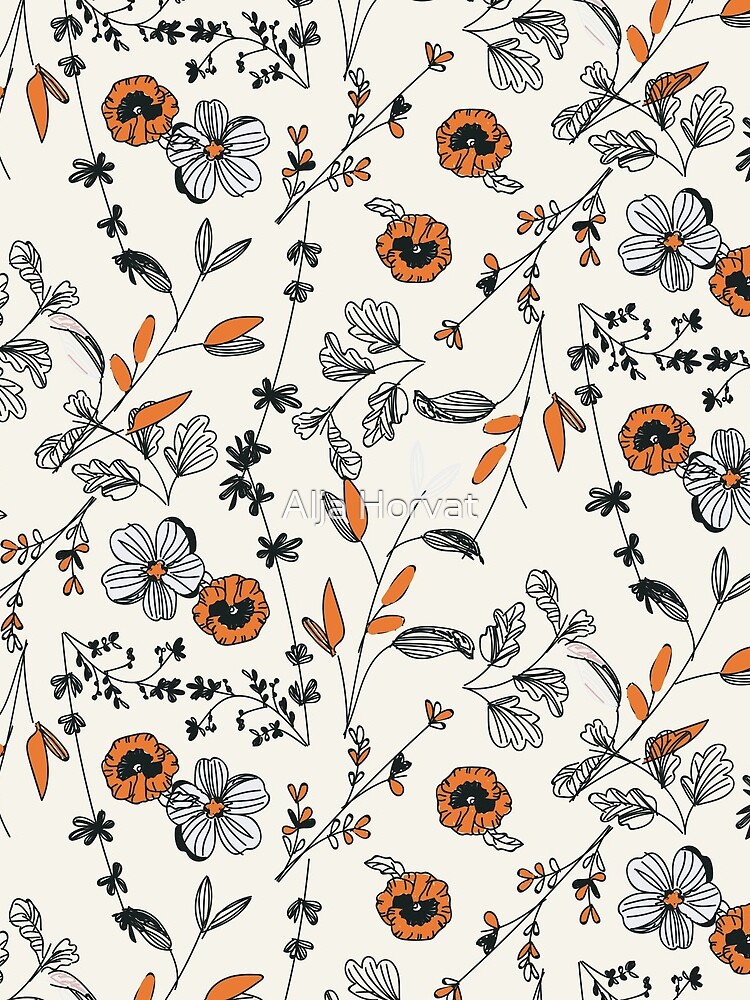 Orange Flower Pattern by chotnelle