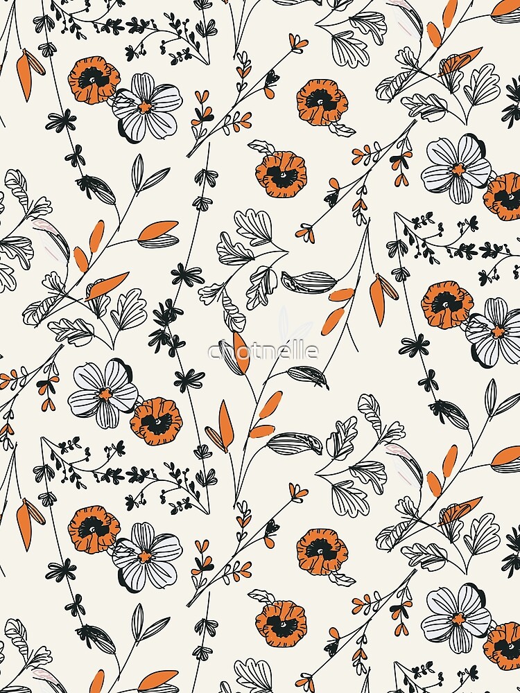 Orange Flower Pattern by chotnelle