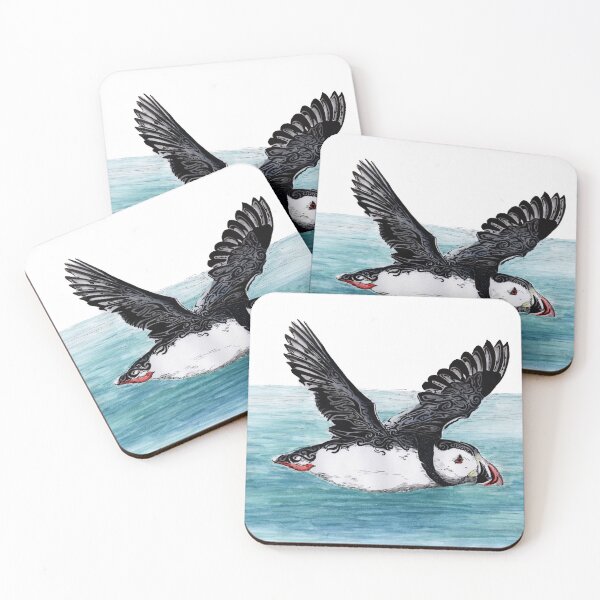 Item preview, a puffin flying over the sea designed and sold by JoeEJackson.