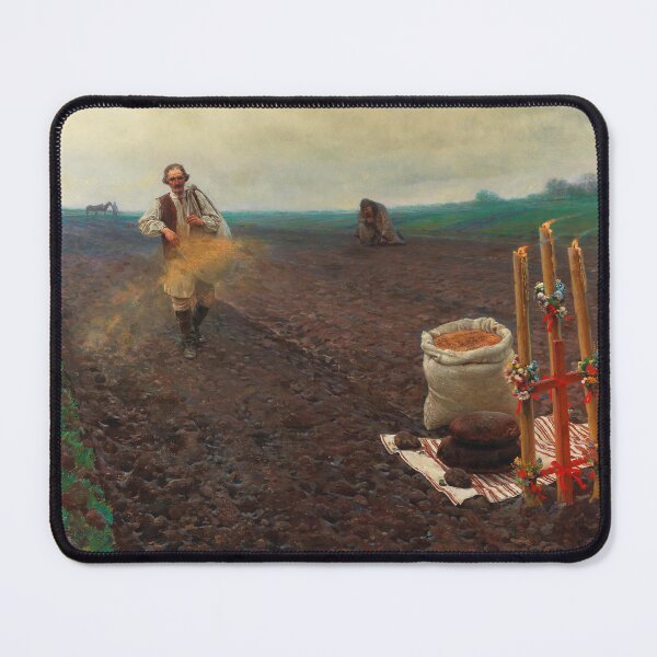 Item preview, The First Sowing | Piotr Stachiewicz | 1896 Polish Farm Life Art designed and sold by CJET.