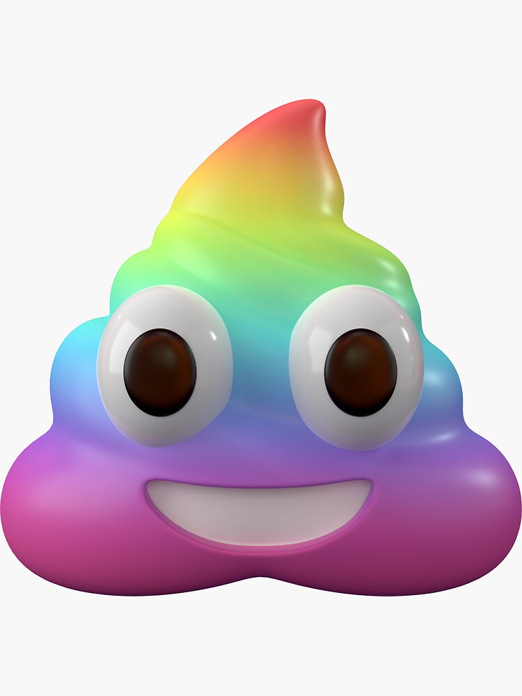 "3D Rainbow Poop Emoji" Sticker for Sale by AbundanceGuy Redbubble