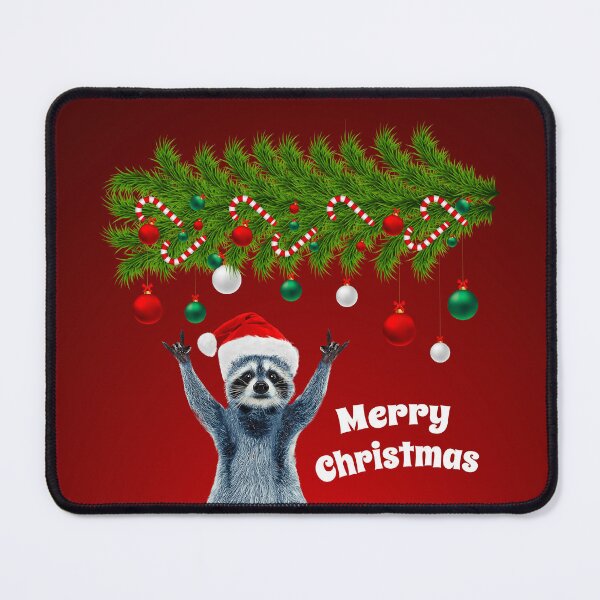 Item preview,  Funny  Raccoon  with Santa hat | Gifts Christmas cards Funny  Raccoon | Christmas  Raccoon  designed and sold by TeeARTHY.