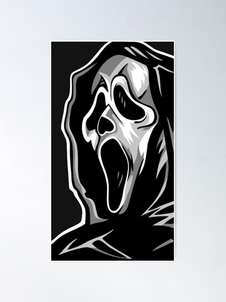 Discover Screaming Ghost Scary Art Poster