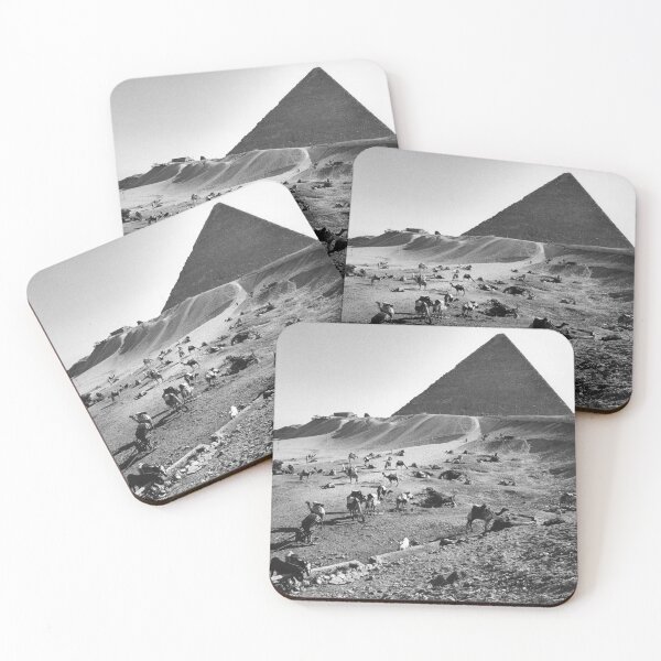 Item preview, Camels Waiting in Front of Egyptian Pyramids designed and sold by JerryFrank.