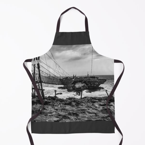 Item preview, Rope foot bridge from plateau to rock island B&W designed and sold by kall3bu.