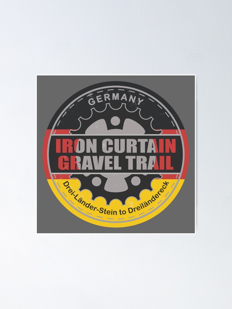 "Iron Curtain Gravel Trail Germany Flag Color Cycling Design" Poster