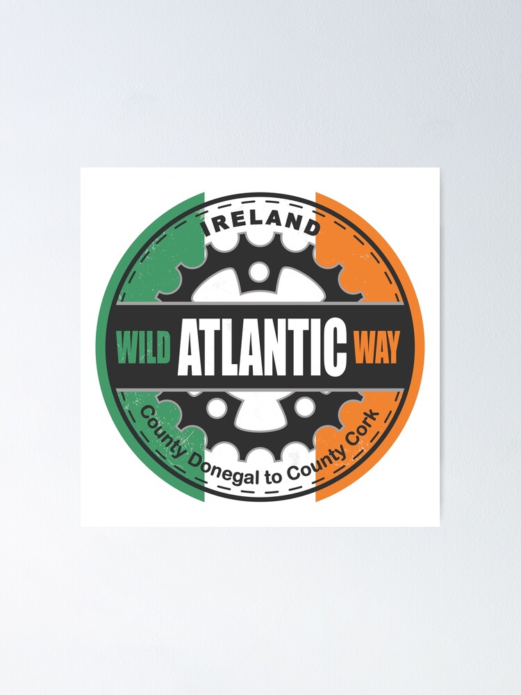 Wild Atlantic Way Ireland Flag Color Cycling Design Poster