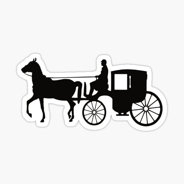 Man Driving Carriage Sticker