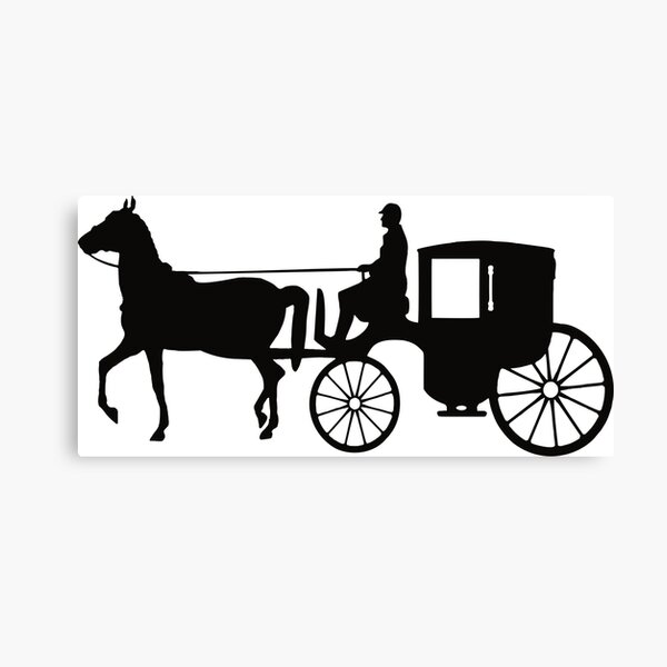 Man Driving Carriage Boy Canvas Print