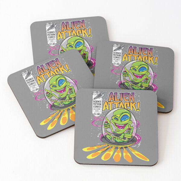 Item preview, Alien Attack Science Fiction Comicbook Cover designed and sold by eShirtLabs.