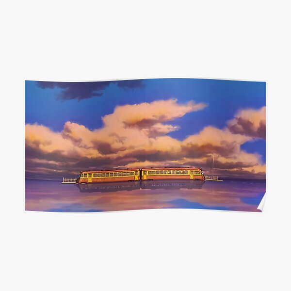 spirited away landscape train aesthetic Poster