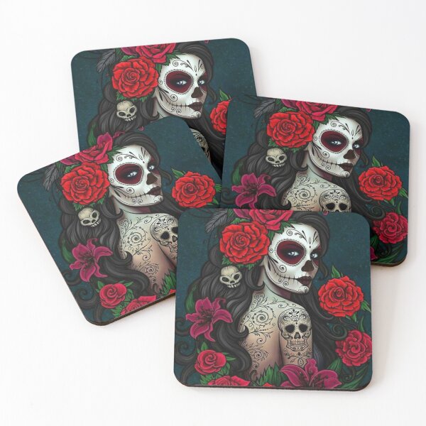 Item preview, Skull Girl and Roses designed and sold by duronlawrence.