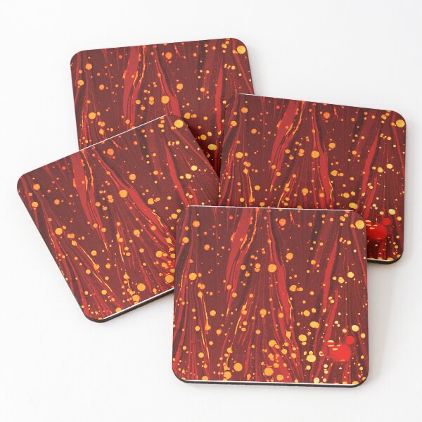 Item preview,  ABSTRACT RED MARBLED PAPER WITH GOLD SPLASHES designed and sold by BulganLumini.