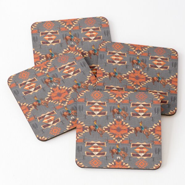 Item preview, Western Pattern With Bronc Rider designed and sold by handsoftime2020.